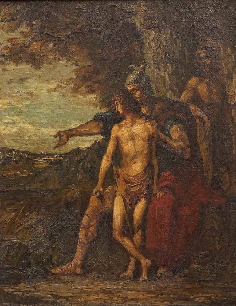 ECOLE FRANCAISE vers 1900, dans le goût d'Eugène DELACROIX (1798-1863) - Scène…