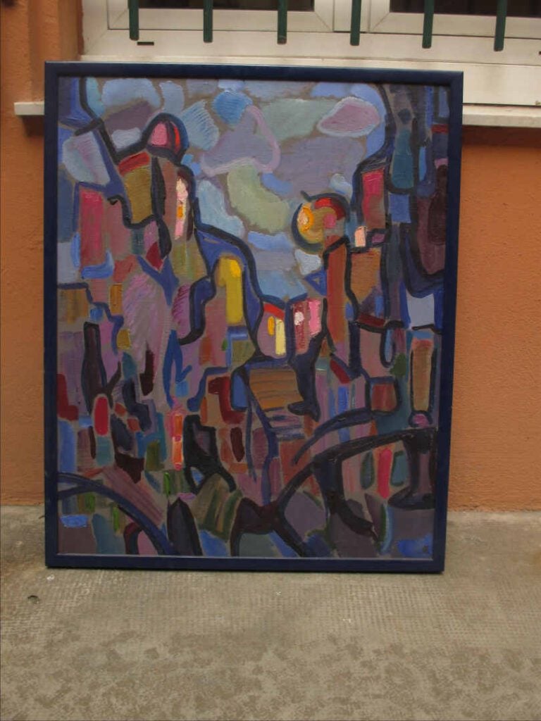 ECOLE RUSSE - Composition abstraite - Huile sur toile. - Contresignée et titrée…