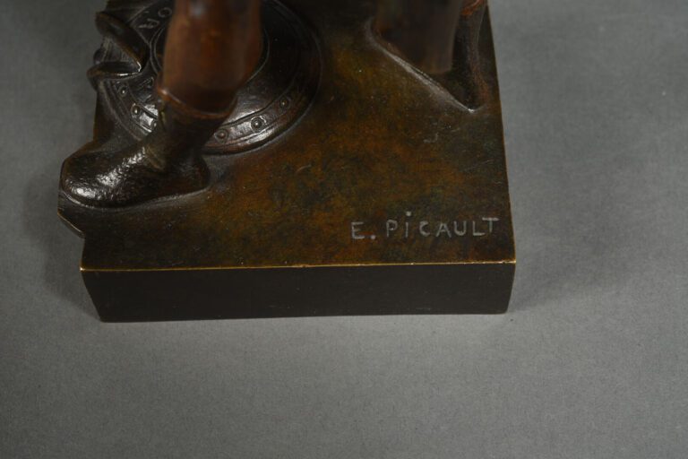 Émile Louis PICAULT (1833-1915), d'après - Le devoir - Epreuve en bronze à pati…
