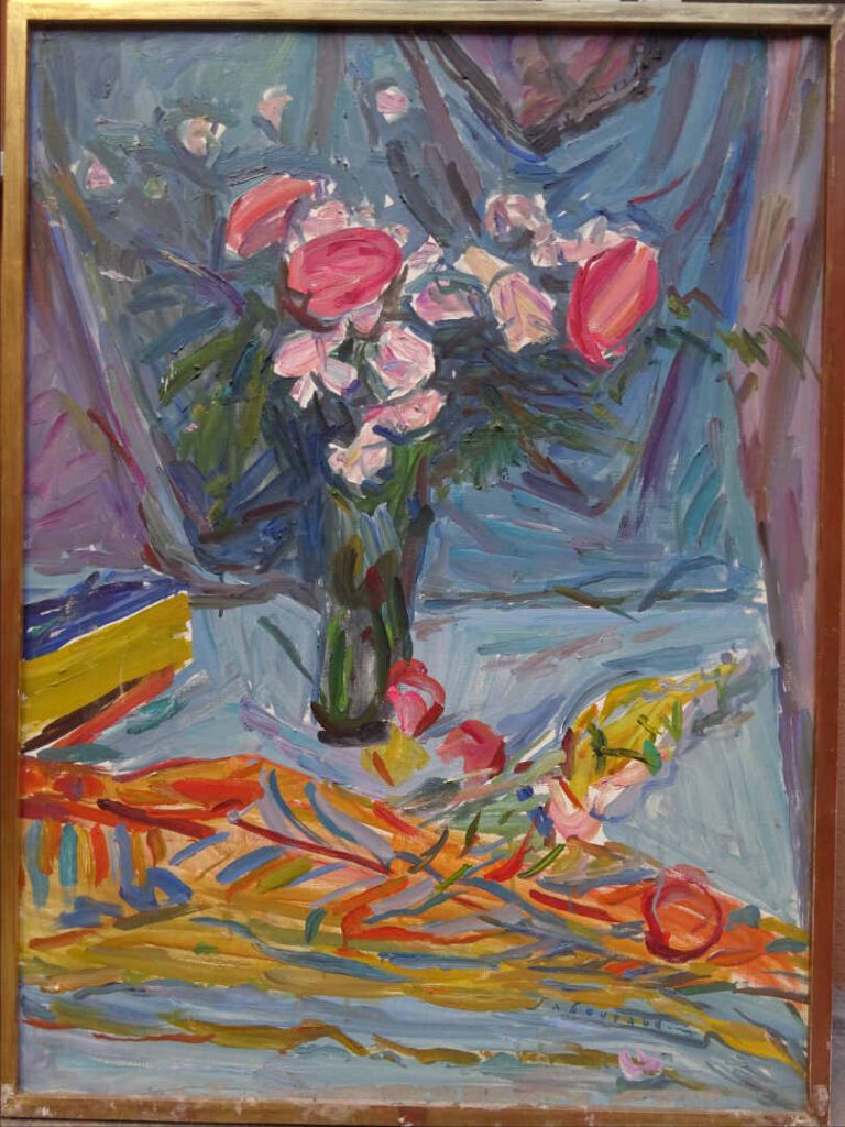 Émile SABOURAUD (1900-1996) - Bouquet de fleurs - Huile sur toile. - Signée en…