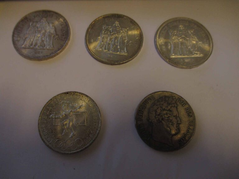 Ensemble de 3 pièces de 50 francs Hercule Argent (1974-1980) de 1975 (2) et 197…