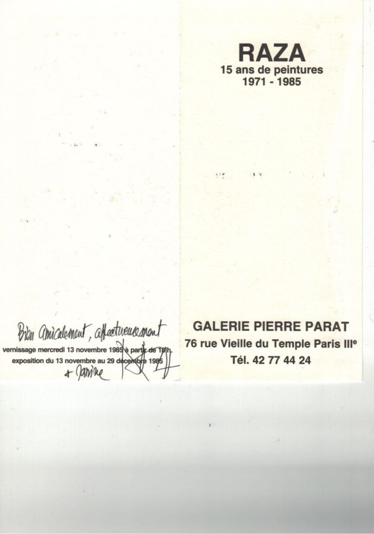 Ensemble de documentation sur Sayed Haider RAZA (1922-2016) - -Livret d'exposit…