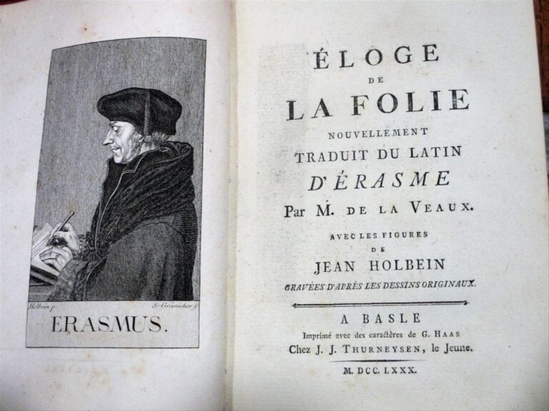 ERASME - Eloge de la folie, nouvellement traduit du latin d'Érasme, par M. de L…