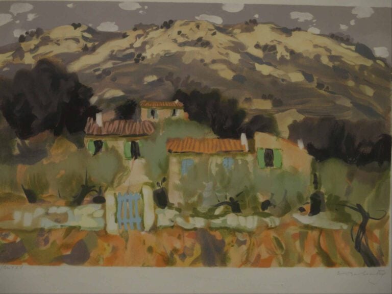 Eugène BABOULENE (1905-1994) - Le portail bleu - Lithographie. - Signée en bas…