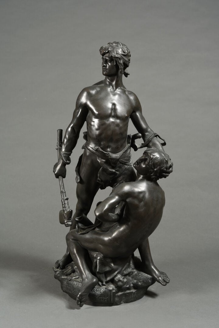 Eugène MARIOTON (1854-1933), d'après - Frères d'armes - Epreuve en bronze à pat…