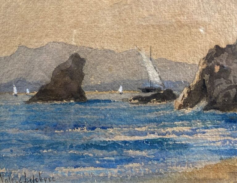 Félix PILLE (1848-1919) - Vue de Cannes - Aquarelle - Signé en bas à gauche et…