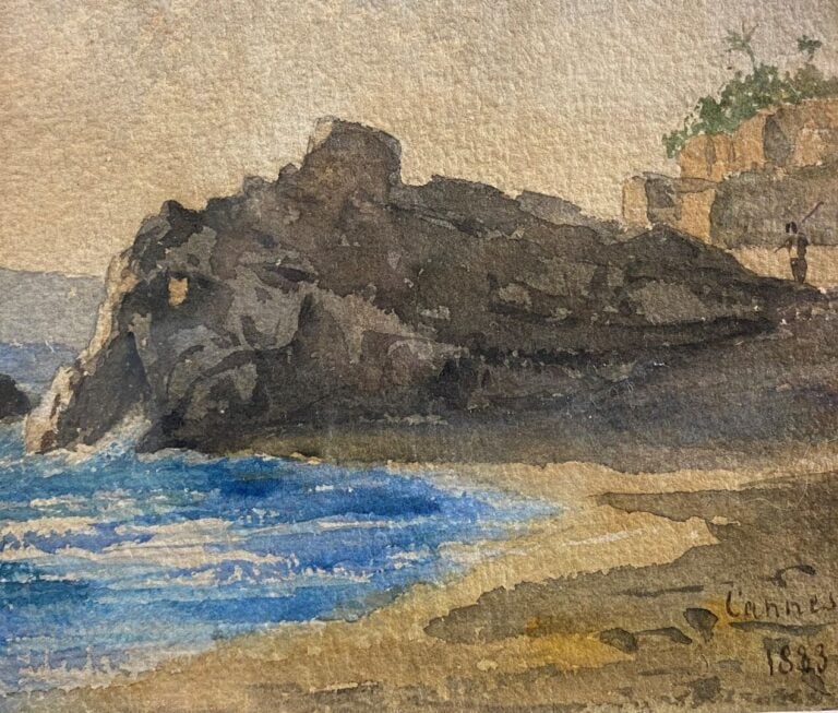Félix PILLE (1848-1919) - Vue de Cannes - Aquarelle - Signé en bas à gauche et…