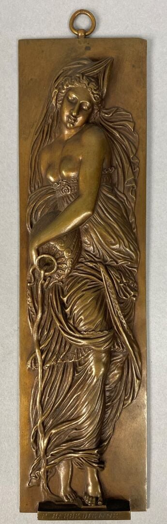 Ferdinand BARBEDIENNE Fondeur - Deux plaques en bronze à patine médaille figura…