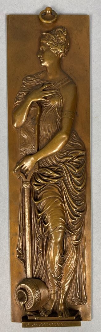 Ferdinand BARBEDIENNE Fondeur - Deux plaques en bronze à patine médaille figura…