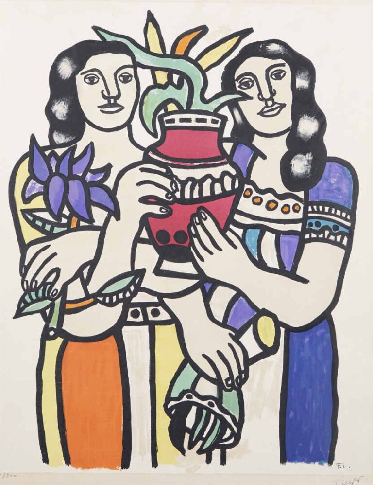 Fernand LÉGER (1881-1955) - Deux femmes au vase - Lithographie en couleurs. - S…