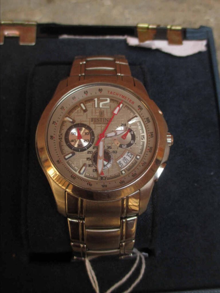 FESTINA - Montre bracelet d'homme chronographe en acier, boîtier rond, cadran g…