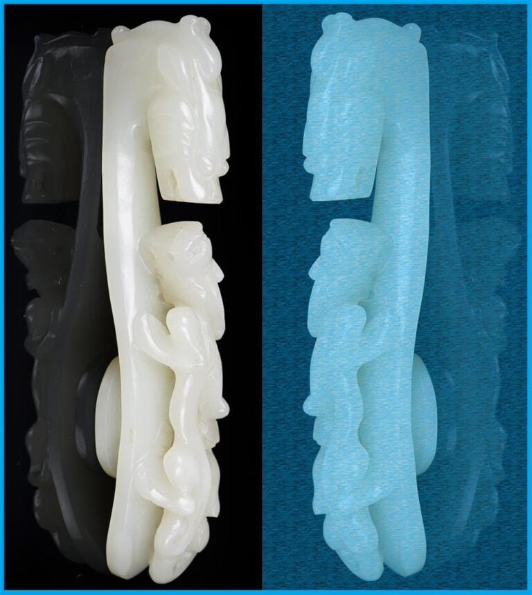 FIBULE / BOUCLE DE CEINTURE EN JADE NEPHRITE BLANC - Chine, Epoque XXe siècle -…