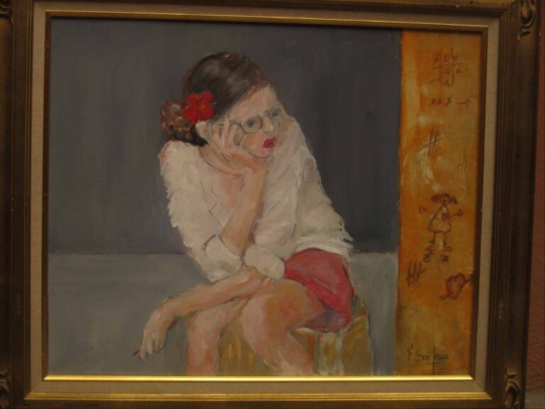 Françoise SOIZEAU (XXe siècle) - La pause - Huile sur toile. - Signée en bas à…