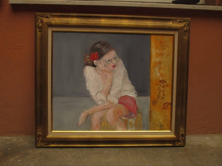 Françoise SOIZEAU (XXe siècle) - La pause - Huile sur toile. - Signée en bas à…