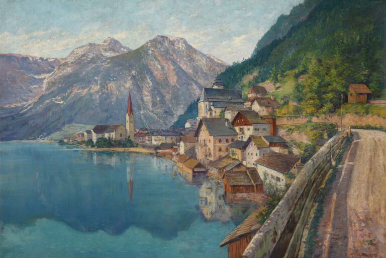Franz MOTYCKA (1877-1959) - Hallstadt - Huile sur toile - Signée en bas à droit…