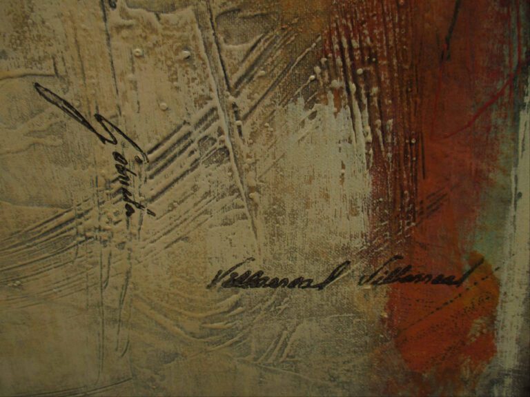 Gabriela VILLAREAL - Composition abstraite - Huile sur toile. - Signée en bas à…