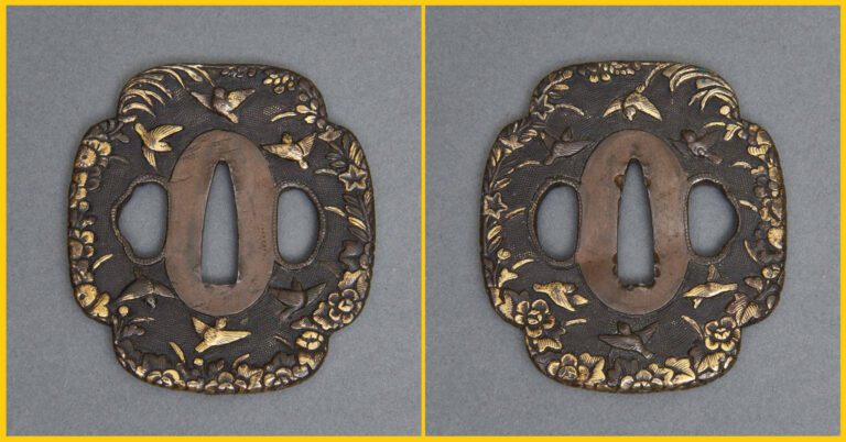 GARDE DE SABRE CRUCIFORME EN ACIER, TSUBA - Japon, Fin de la période Edo - Cruc…