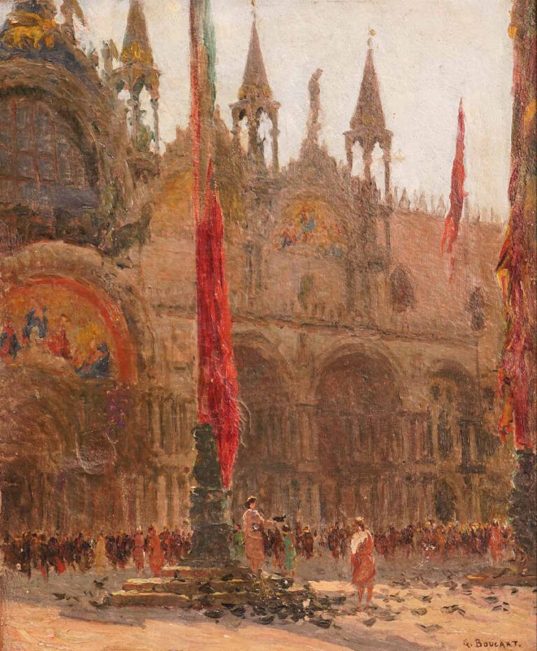 Gaston BOUCART (1878-1962) - La Basilique Saint-Marc à Venise - Huile sur toile…