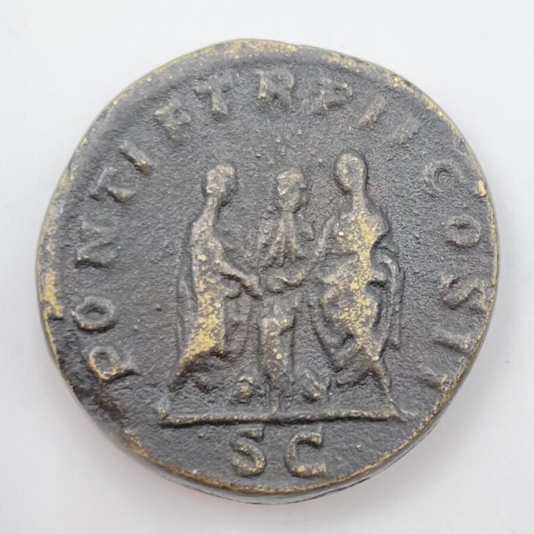 Géta (209-211). Surmoulage d'un sesterce aux grands pontifs, c. XVIII-XIXe s. 2…