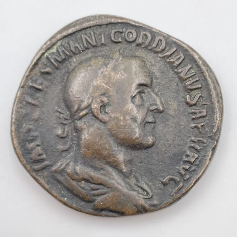 Gordien Ier (238 ap. J.-C.). Surmoulage d'un sesterce à la Sécurité, c. XVIII-X…