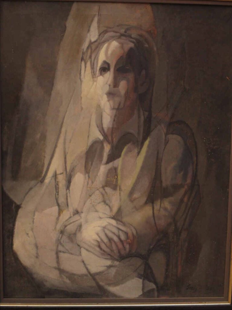 GRAY - Portrait d'homme - Huile sur toile. - Signée et datée 58 en bas à droite…