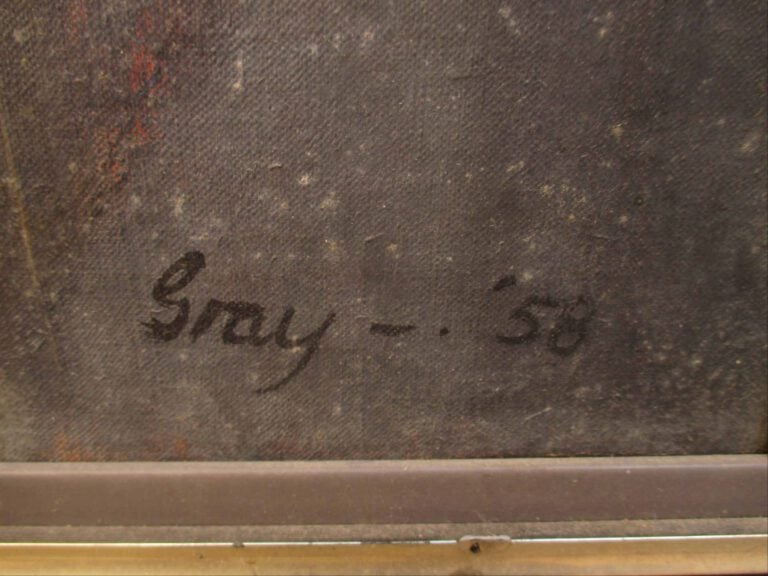 GRAY - Portrait d'homme - Huile sur toile. - Signée et datée 58 en bas à droite…