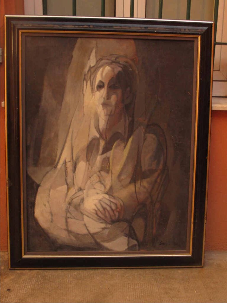 GRAY - Portrait d'homme - Huile sur toile. - Signée et datée 58 en bas à droite…