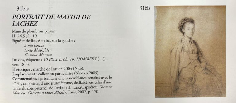 Gustave MOREAU (1826-1898) - Portrait de Mathilde Lachez - Mine de plomb sur pa…
