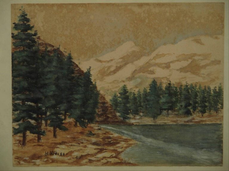 H. WEISS - Paysage de montagne. - Aquarelle et gouache sur papier. - Signée en…