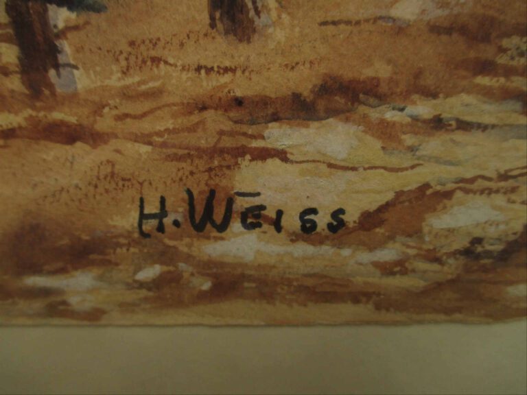 H. WEISS - Paysage de montagne. - Aquarelle et gouache sur papier. - Signée en…