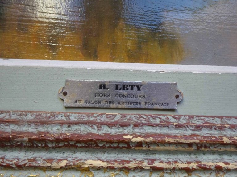 Hippolyte LETY (1878-1959) - Rivage animé à la barque - Huile sur contreplaqué…