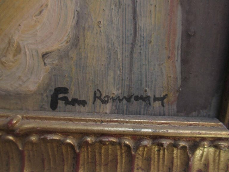 Huile sur toile représentant un portrait de dame en buste. - Porte une signatur…