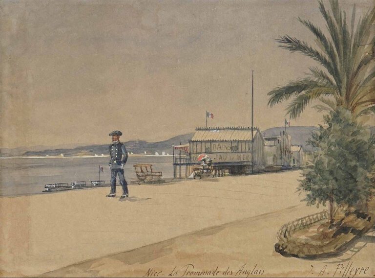 Jacques-Auguste PILLEYRE (Actif fin XIXe siècle) - Nice, la promenade des Angla…