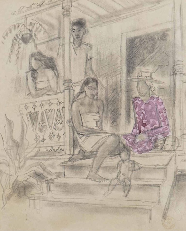 Jacques BOULLAIRE (1893-1976) - Dans l'insouciance passaient les jours - Dessin…