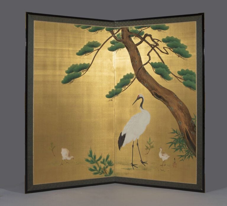 JAPON - Période Meiji - Taisho (1868-1926) - Ensemble de deux paravents à deux…