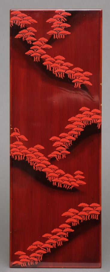JAPON - Période Taisho (1912-1926) - Suzuri'bako (boîte à écrire) laquée rouge…
