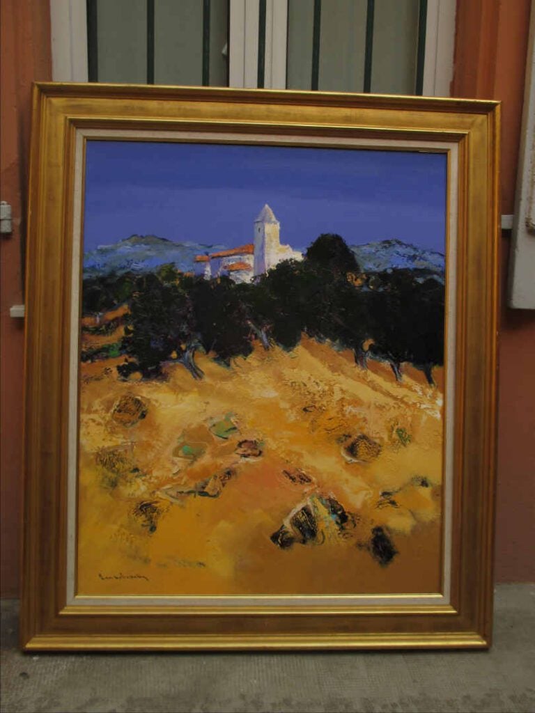 Jean-Claude ALLENBACH - Chapelle en Provence - Huile sur toile. - Signée en bas…