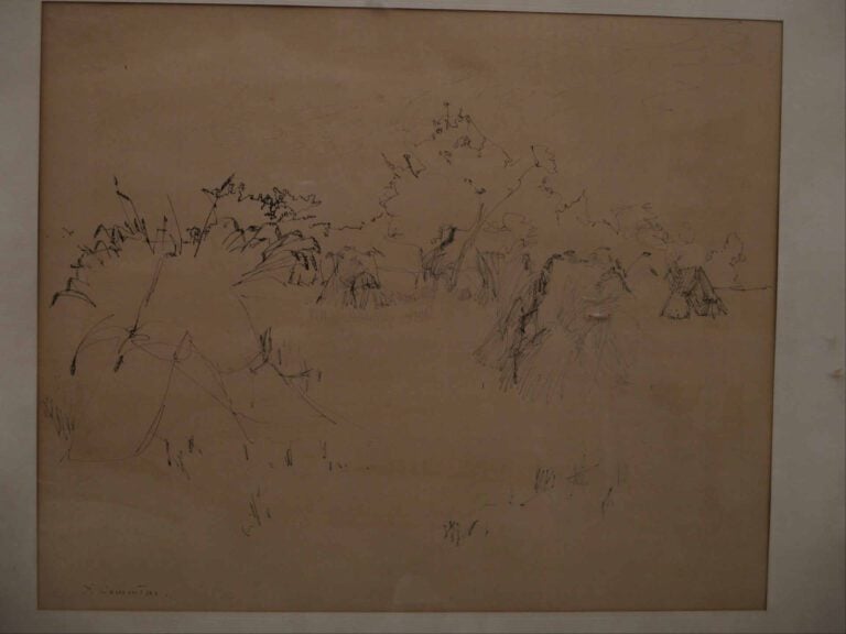 Jean COMMERE (1920-1986) - Paysage - Dessin à l'encre de Chine sur papier. - Si…