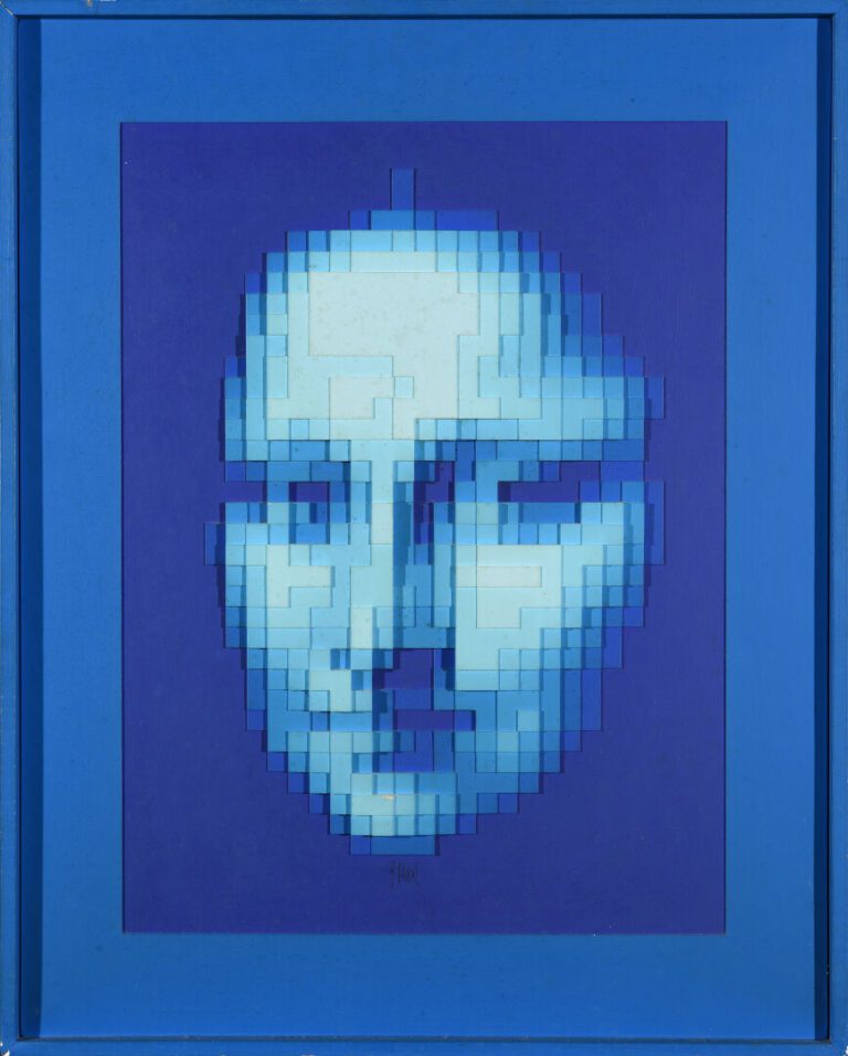 Jean-Paul YVARAL (1934-2002) - Mona Lisa synthétisée - Technique mixte - Signée…