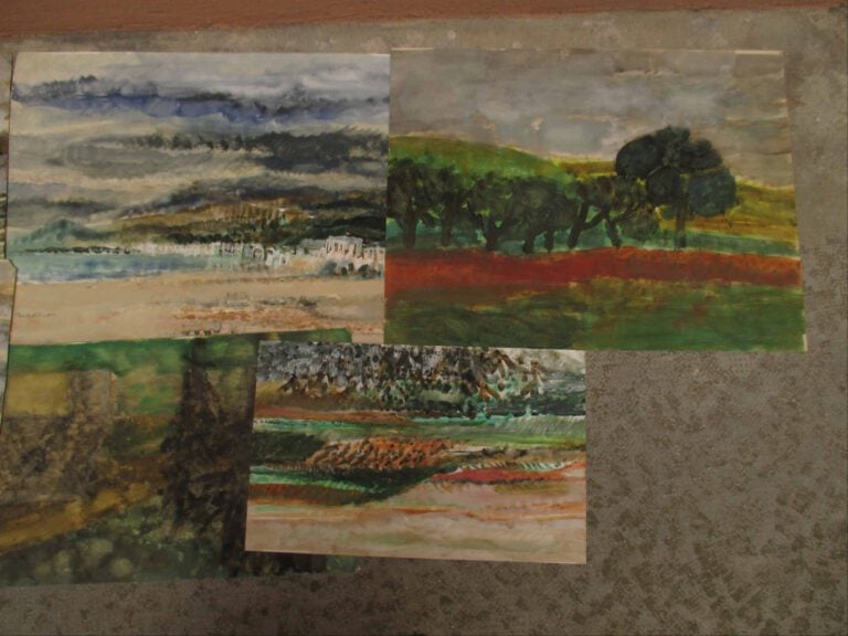 Jean Pierre POPHILLAT (1937) - Paysages - Ensemble de six huiles sur papier. -…