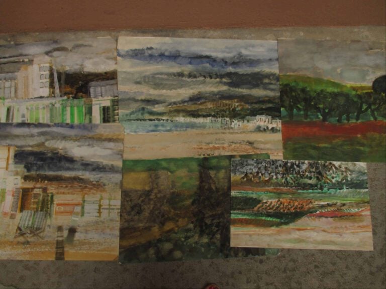 Jean Pierre POPHILLAT (1937) - Paysages - Ensemble de six huiles sur papier. -…