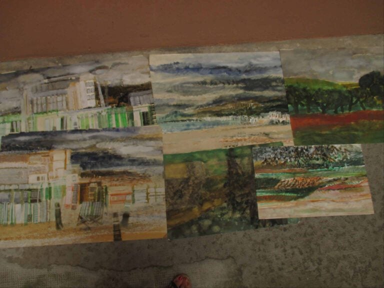 Jean Pierre POPHILLAT (1937) - Paysages - Ensemble de six huiles sur papier. -…