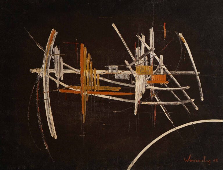 Jean WENCESLAS (Né en 1927) - Composition - Huile sur toile. - Signée et datée…