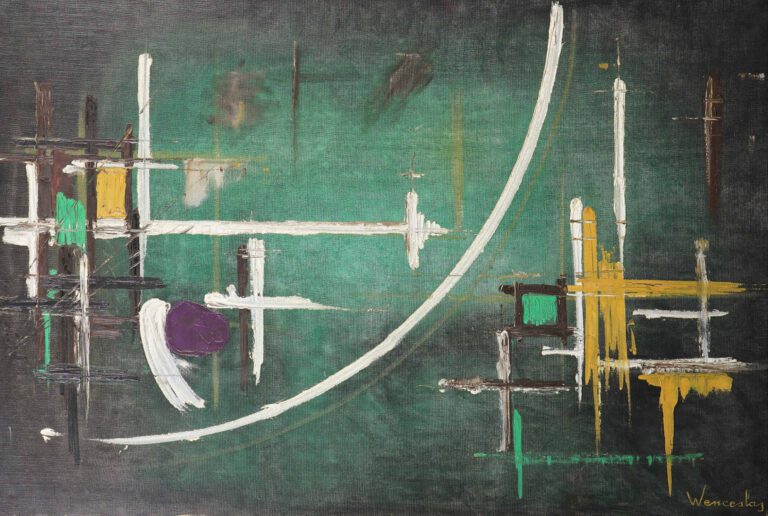 Jean WENCESLAS (Né en 1927) - Composition - Huile sur toile. - Signée et datée…