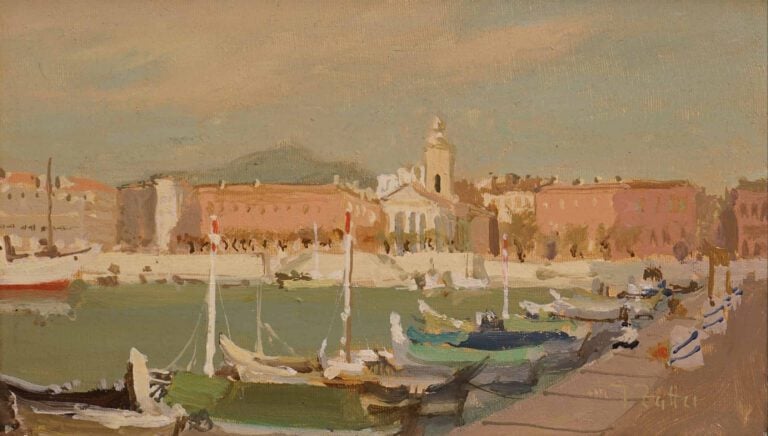 Jonathan ZUTTER (Né en 1928) - Les barques au port de Nice - Nice, le port - De…