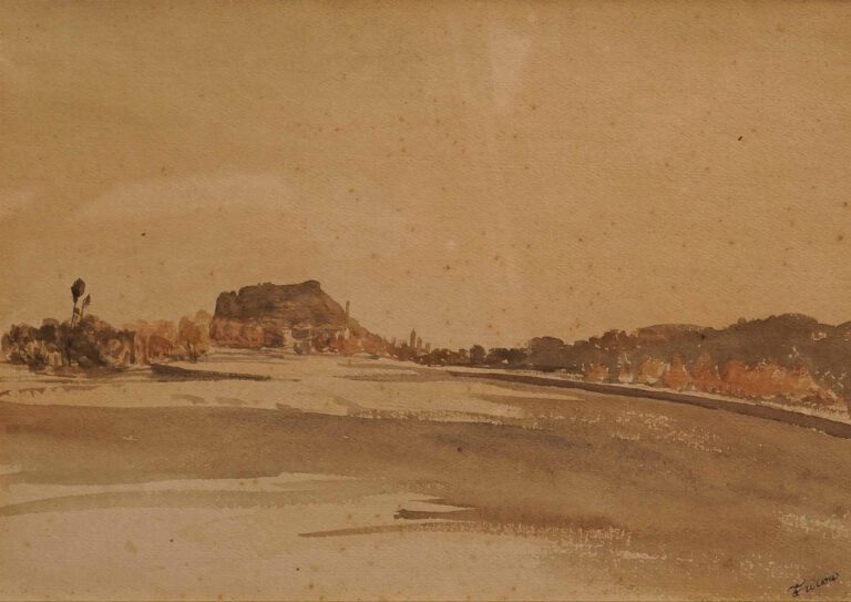 Joseph FRICERO (1807-1870) - Vue de la colline du château à Nice depuis le Pail…
