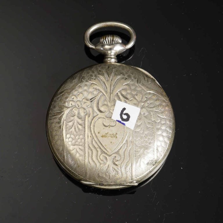JUBIDOS - Montre de gousset squelette en argentan. Cadran argenté signé Jubidos…