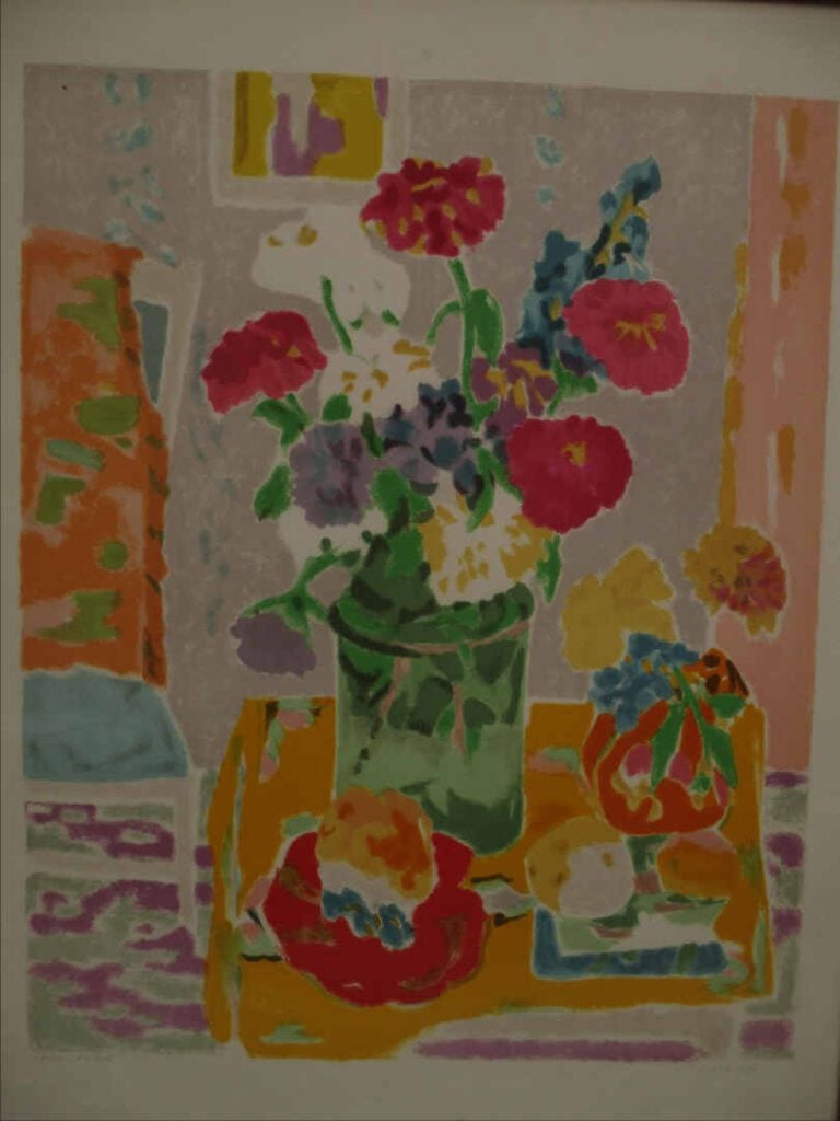 Jules CAVAILLES (1901-1977) - Bouquet au vase vert - Lithographie. - Epreuve d'…
