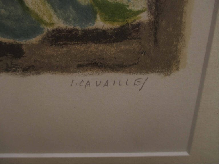 Jules CAVAILLES ( 1901-1977) - Fenêtre ouverte sur le port - Lithographie. - Si…