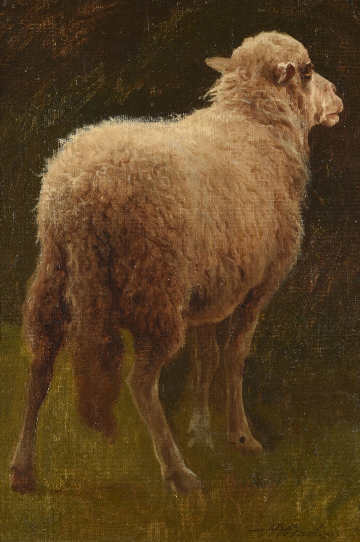 Juliette PEYROL-BONHEUR (1830-1891) - Etude de vache - Huile sur toile - Signée…